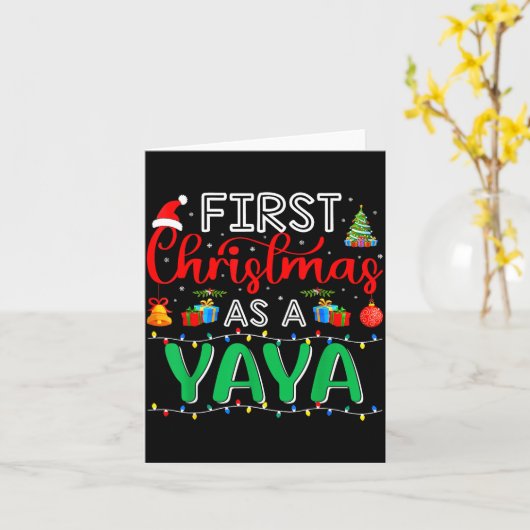 Carte First Christmas As Yaya Family Matching New Yaya (Fleur jaune)