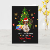 Carte First Christmas In Our New Home Xmas Beagle Dog T (Fleur jaune)