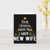 Carte First Christmas With My Hot New Wife Funny Xmas (Fleur jaune)