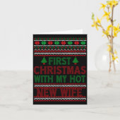 Carte First Christmas With My Hot New Wife Funny Xmas Hu (Fleur jaune)