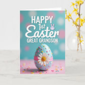 Carte First Easter Polka Dot Egg Card (Fleur jaune)
