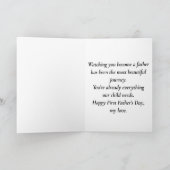 Carte First Father’s Day Elegant Gold Personalized Card (Intérieur)