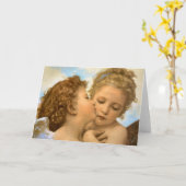 Carte First Kiss (détail d'ange) par Bouguereau (Fleur jaune)