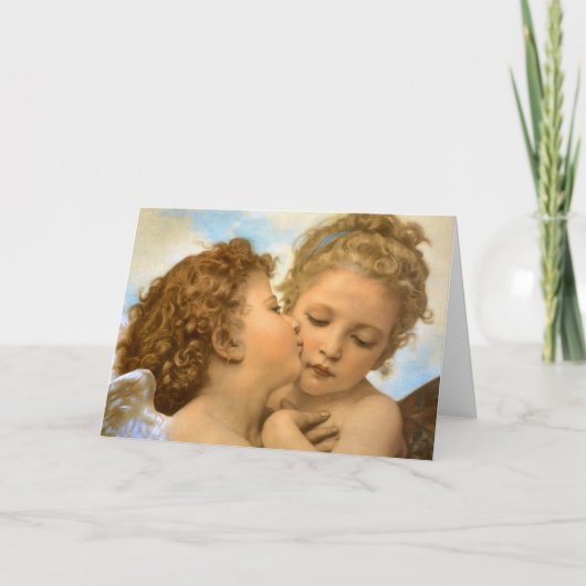 Carte First Kiss (détail d'ange) par Bouguereau (Devant)