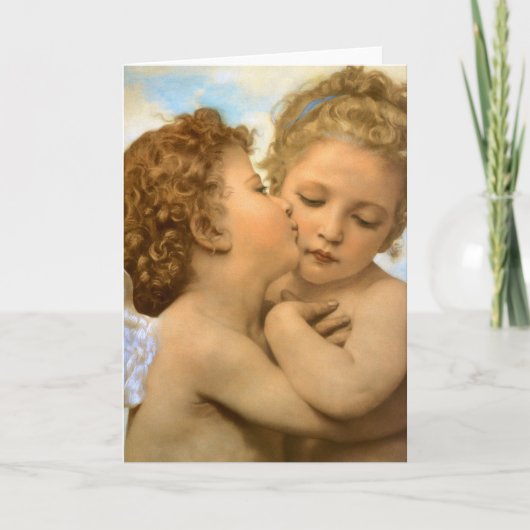 Carte First Kiss (détail d'ange) par Bouguereau (Devant)