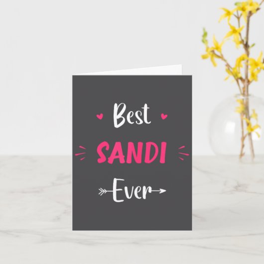 Carte First Name Sandi Funny Quote Sandi  (Fleur jaune)