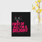 Carte First Of All Angry Black Cat I'm A Delight Funny C (Fleur jaune)