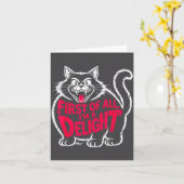Carte First Of All I'm A Delight Roaring Black Cat Funny (Fleur jaune)