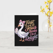 Carte First Of Jesus Thinks A Delight Funny Goose Meme (Fleur jaune)