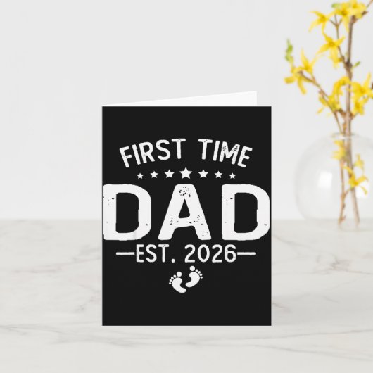 Carte First Time Daddy New Dad Est 2026 Shirt Fathers Da (Fleur jaune)