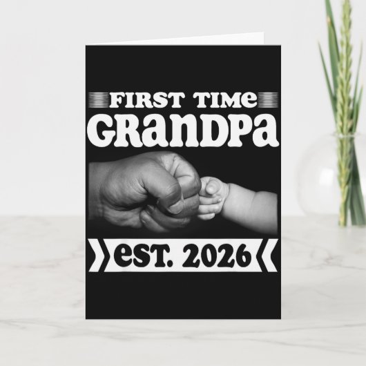 Carte First Time Grandpa New Dad Est 2026 Shirt Fathers (Devant)