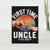 Carte First Time Uncle Est 2026 Baby Announcement Great (Devant)