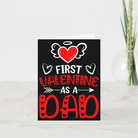 Carte First Valentine As A Dad Heart New Father Valentin (Devant)