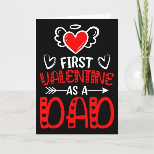 Carte First Valentine As A Dad Heart New Father Valentin (Devant)