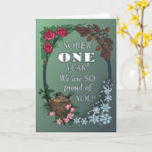 Carte First Year Sober Anniversary Card from Group (Fleur jaune)