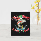 Carte Fish Around Find Trout, Funny Fisherman Fishing Ch (Fleur jaune)