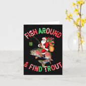 Carte Fish Around Find Trout, Funny Fisherman Fishing Ch (Fleur jaune)