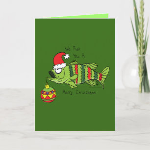 Carte Fish You a Merry - Christmas Bass Grey Card