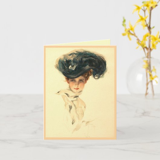 Carte Fisher Girl, Harrison Fisher (Fleur jaune)