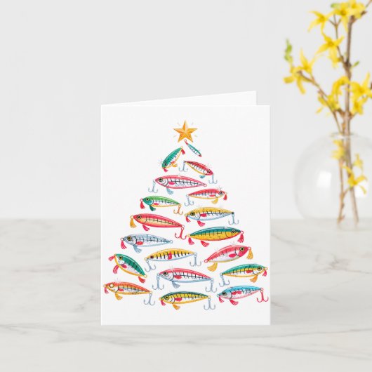 Carte Fishing Christmas Tree Lights Lures Holiday Fisher (Fleur jaune)