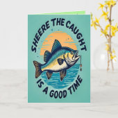 Carte Fishing for Happiness, Folded Greeting Card (Fleur jaune)