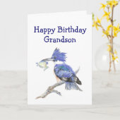 Carte Fishing Grandson Birthday (Fleur jaune)