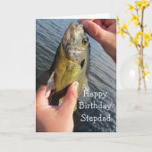 Carte Fishing Humor Stepdad Birthday Fisherman (Fleur jaune)