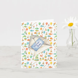Carte Fishing Welcome Baby pour les amateurs de pêche