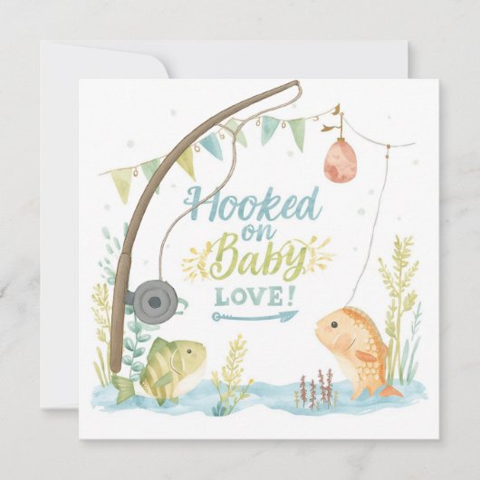 Carte Fishing Welcome Baby pour les amateurs de pêche (Devant)