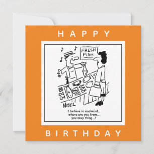 Carte Fishmonger chante sur Mackerel Cartoon