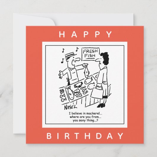 Carte Fishmonger chante sur Mackerel Cartoon (Devant)