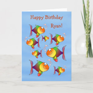Carte Fishy Fun Kids Personalized Birthday Card