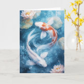 Carte Fissures douces de Koi dans des eaux tranquilles (Fleur jaune)