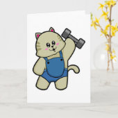Carte Fitness au chat avec Dumbbell (Fleur jaune)