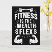 Carte Fitness Is The Wealth Flex, Motivational Saying _1 (Fleur jaune)