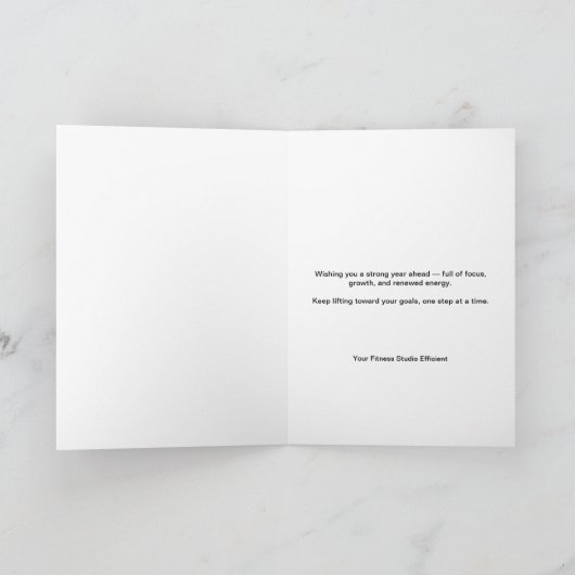 Carte Fitness Studio Dumbbell & Balloon Happy Birthday (Intérieur)