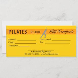 Carte Fitness Yoga Pilates Certificat cadeau Délivrance
