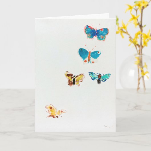Carte Five Butterflies (Fleur jaune)