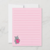 Carte fixe Hippo Kid's mignonne Valentine's Day (Dos)