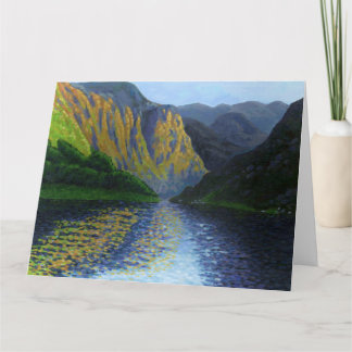 Carte Fjord norvégien approchant du coucher du soleil