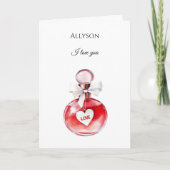 Carte Flacon d'amour à cœur rouge (Devant)