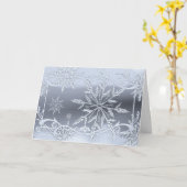 Carte Flacon de neige en argent glace d'hiver élégant gr (Fleur jaune)