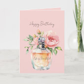 Carte Flacon de parfum Anniversaire Roses Péché Mignon (Devant)