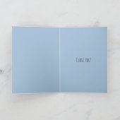 Carte Flacon de parfum coeur floral bleu blanc Amour  (Intérieur)