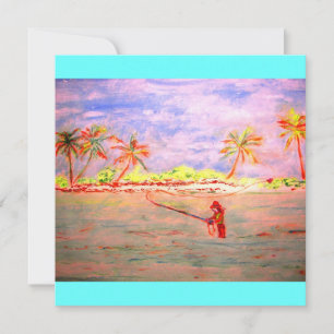 Carte flacon mouche fille de pêche