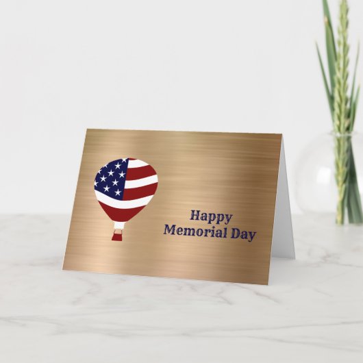 Carte Flag Hot Air Balloon Gold Memorial Day (Devant)