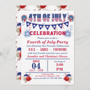 Carte Flags de chaîne de pin bleu 4 juillet