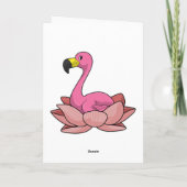 Carte Flamant avec fleur de lotus (Dos)