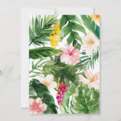 Carte flamant jaune rose fleuri tropical élégant (Dos)