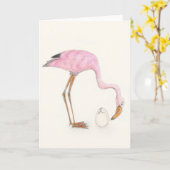 carte Flamant rose (Fleur jaune)
